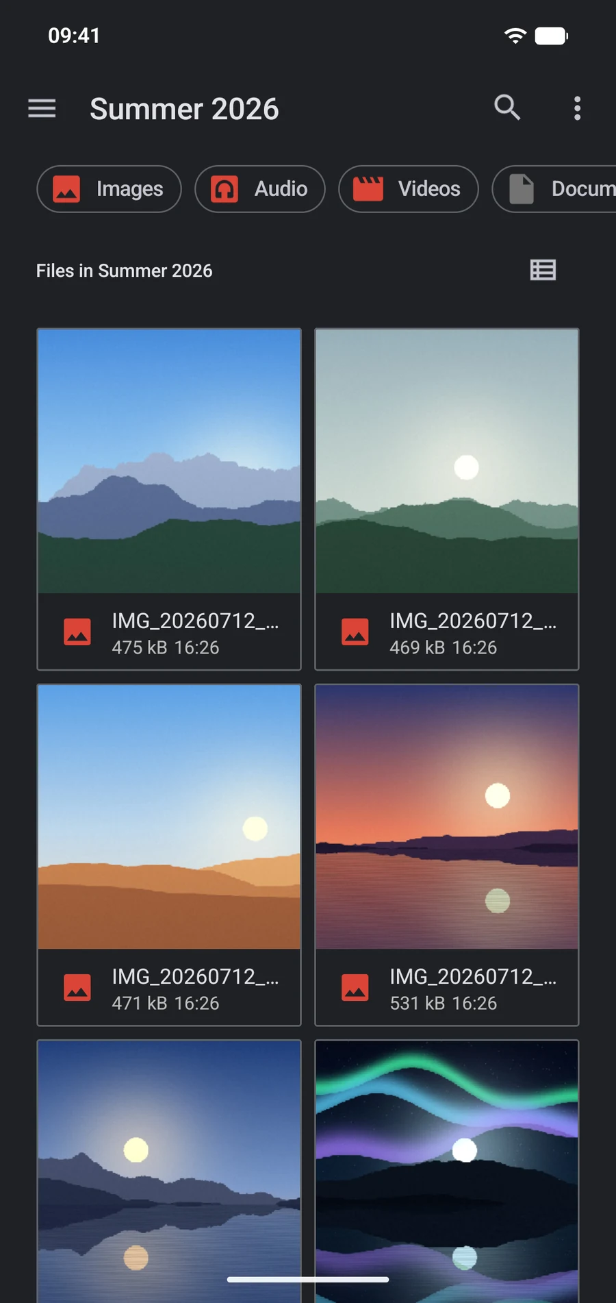 The same folder in Android's Files app.